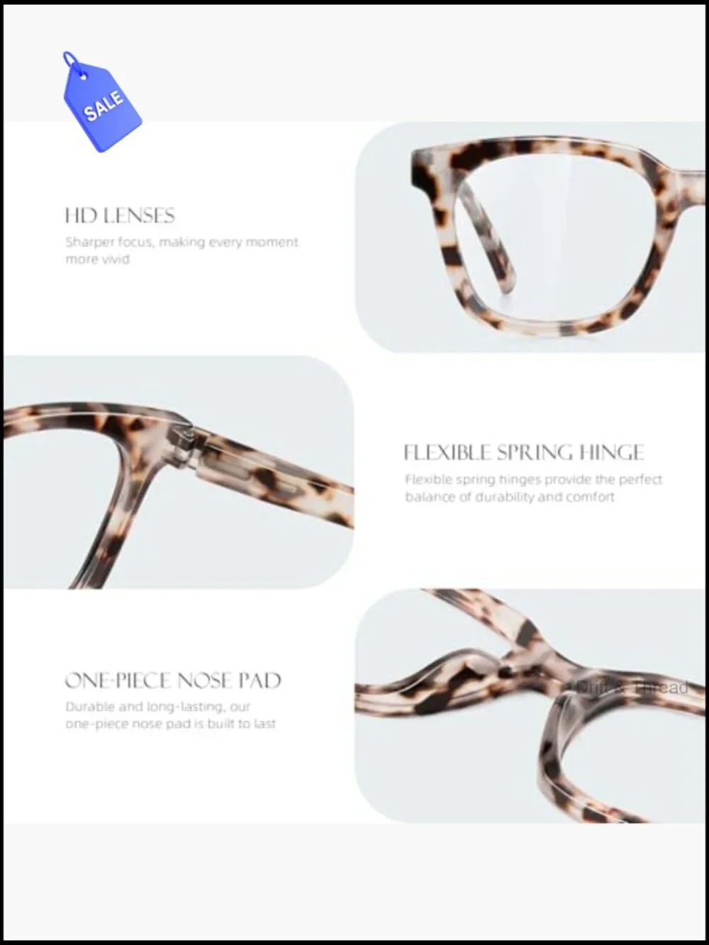Blue Light Blocking Square Reading Glasses 3 Pack
